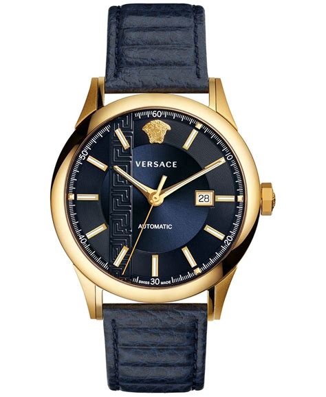 versace aiakos automatic leather strap watch 44mm|Buy Versace Aiakos men's Watch V18030017 .